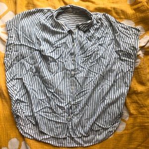 Madewell buttondown blouse, blue and white stripes, size XL